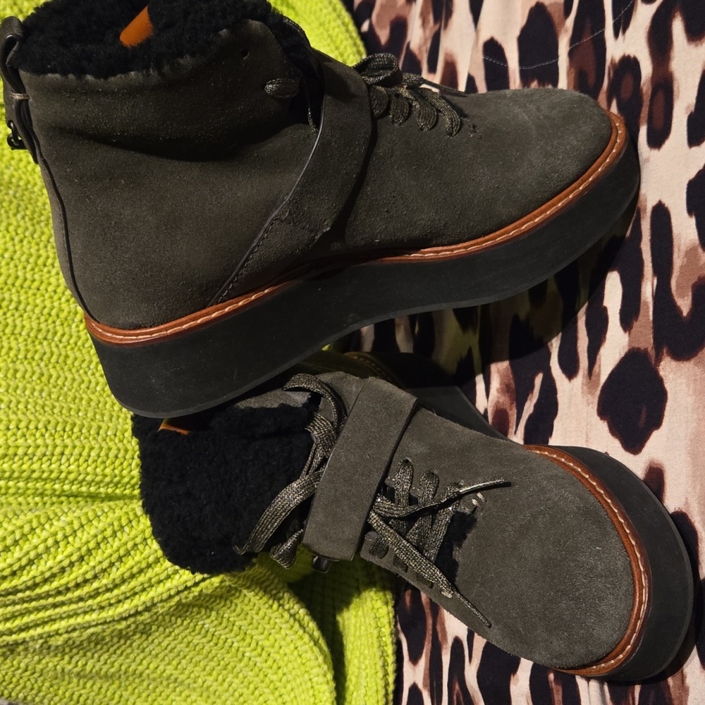 Coach Urban Hiker Suede Shearling Boots